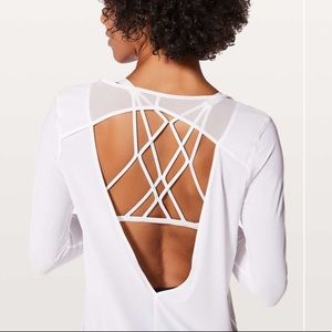 SOLD!!! Lululemon Mix & Mesh White Long Sleeve